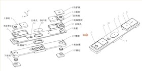 新能源电池盖板上防爆阀组合图